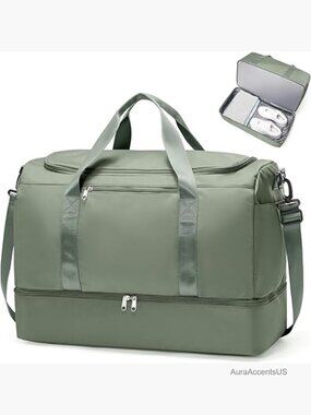 Extra Large Travel Duffle Bag with Shoe Compartment, Carry On Weekend Bag for